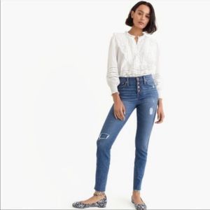 J. Crew 9” Hi Rise Skinny Exposed Buttons Size 28